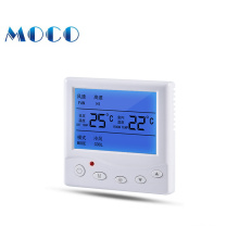 Termostato de sala de control de velocidad de ventilador de alta calidad de los sistemas de HVAC del acondicionador de aire del logotipo modificado para requisitos particulares